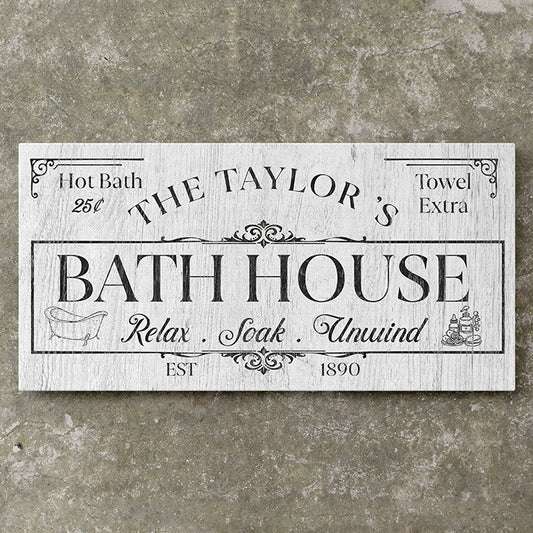 Custom Bath Sign for Bathroom Decor - Hot & Cold Bath Sign - Bathroom Phrase Wall Art, Farmhouse Bathroom Wall Hanging, Large Canvas Bathroom Wall Art, Aesthetic Wall Art for Modern Bath House
