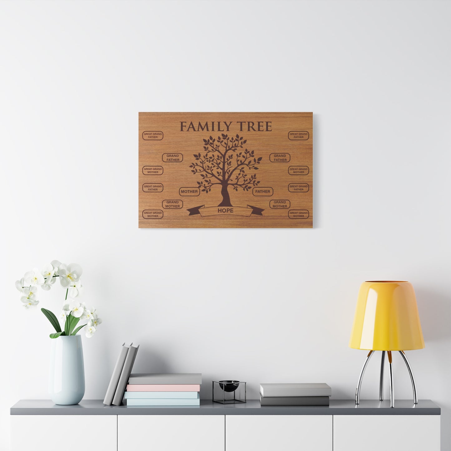 Personalized Family Tree Sign Wall Hanging - Custom Family Tree Sign - Gift for Kids, Grandparents, Mom, Anniversary, Valentine’s Day, Grandparents’ Day & Birthday