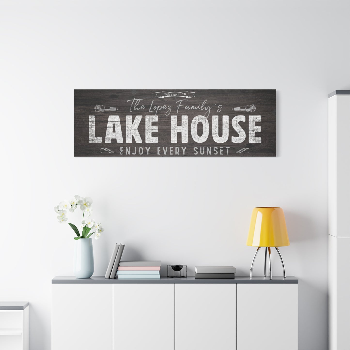Personalized Lake House Cabin Sign – Custom Lake House Sign – Rustic Lake Decor for Cabin, Pool House, or Patio – Outdoor Family Lake Sign
