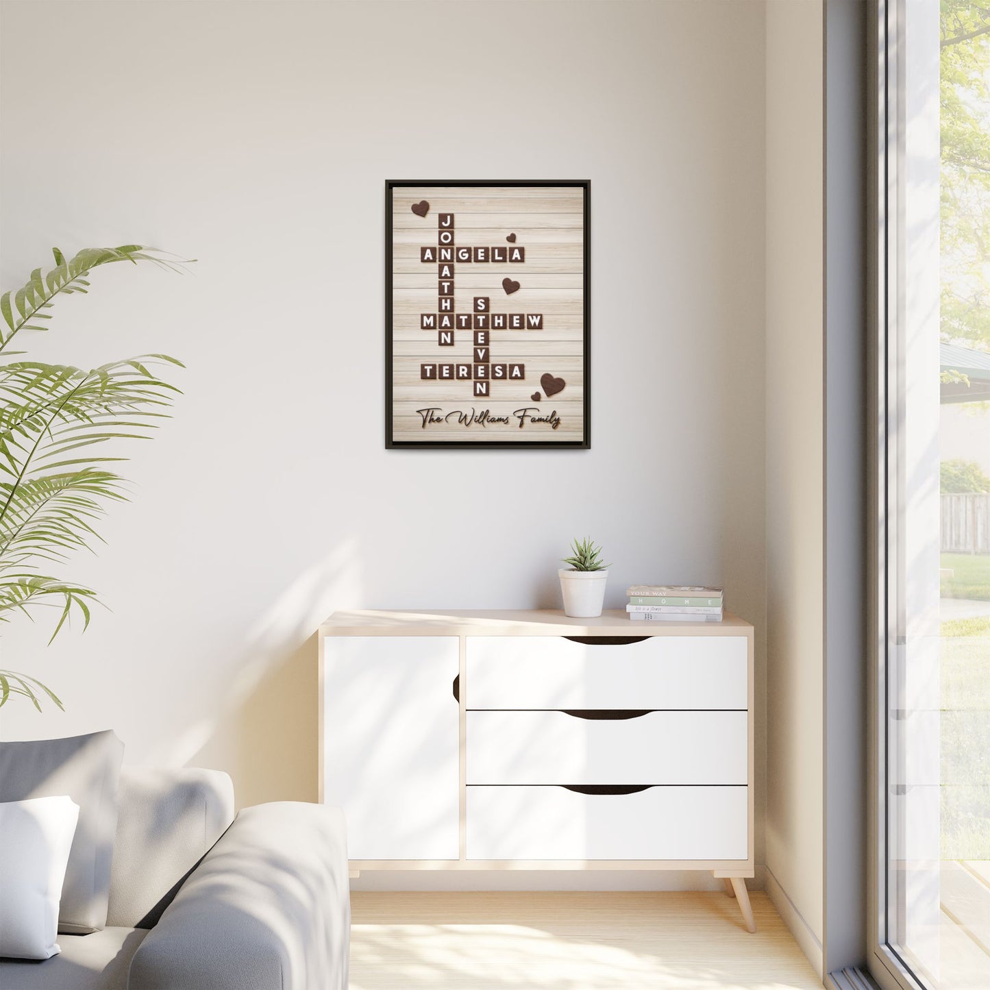 Personalized Family Name Signs Scrabble - Custom Scrabble Family Name Decor - Family Name Crossword Sign - Grandparents & Mother’s Day Gift