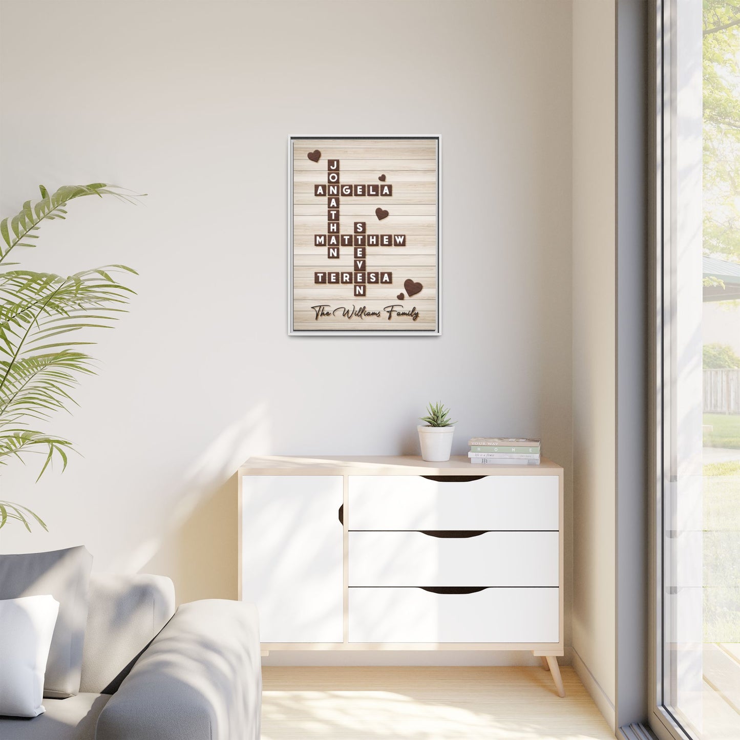 Personalized Family Name Signs Scrabble - Custom Scrabble Family Name Decor - Family Name Crossword Sign - Grandparents & Mother’s Day Gift
