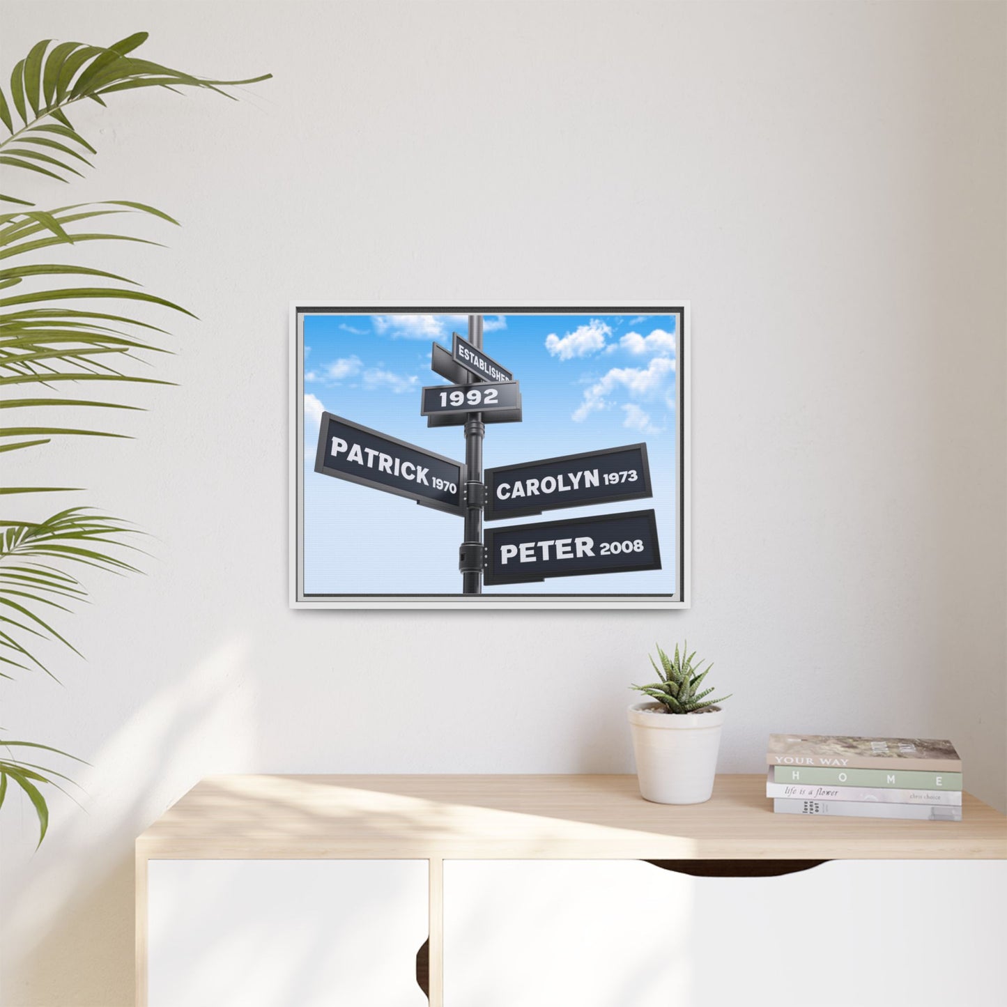 Personalized Intersection Street Sign - Custom Road Sign with 4, 5, or 6 Names - Art for Home Decor, Wedding, Anniversary, and Family Gifts