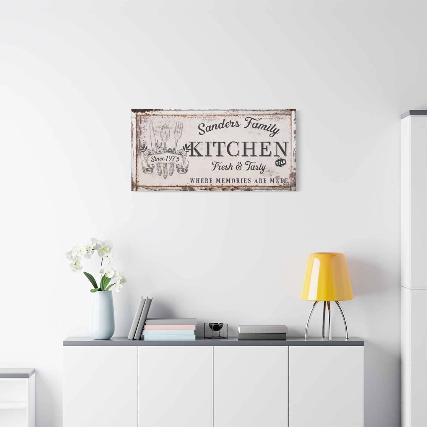 Personalized Farmhouse Sign – Custom Farmhouse Kitchen Sign with Name - Wall Art for Farmhouse Kitchen Décor, Unique Gift for Mom, Wife, Grandma, or Housewarming
