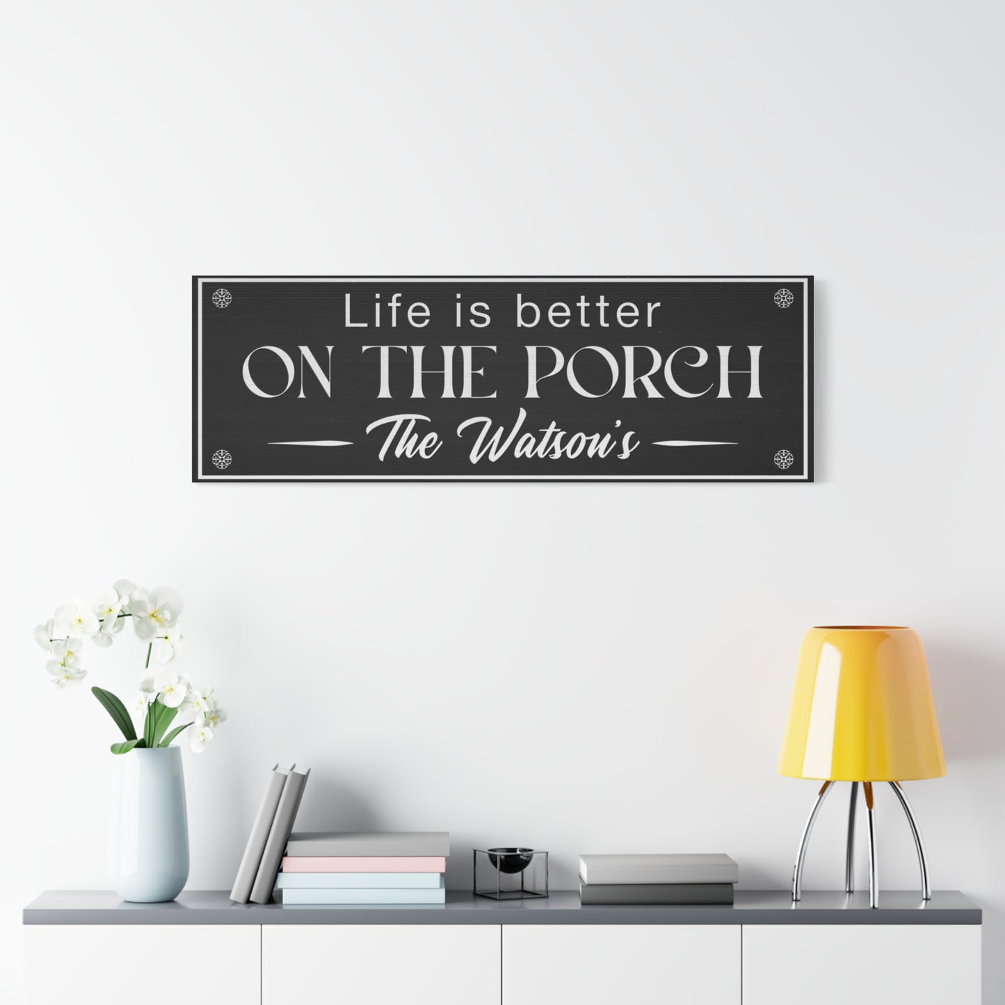 Personalized Family Last Name Sign - Custom Outdoor Wooden Framed Family Last Name Sign with Established Date for Front Porch or Entryway Decor