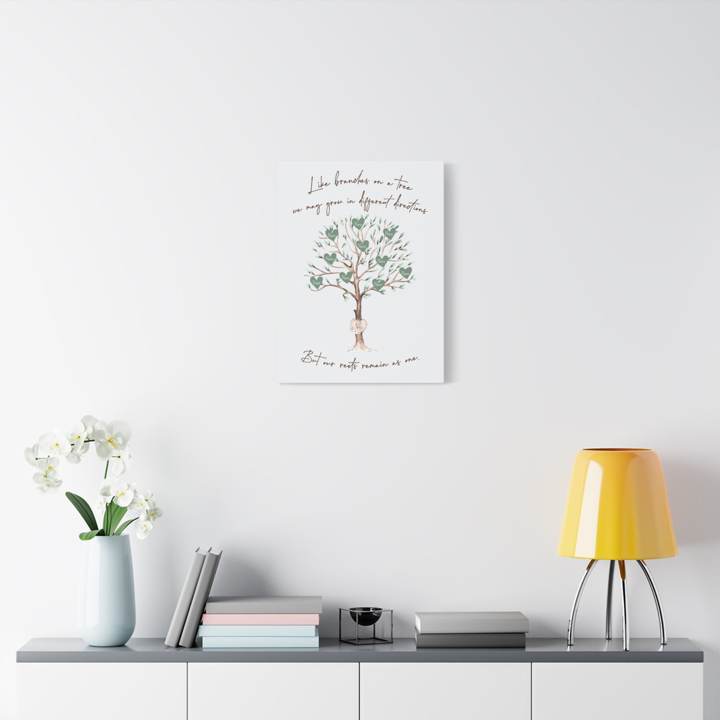 Personalized Family Tree Gift - Custom Watercolor Family Tree Wall Art for Housewarming, Grandma, 25th Anniversary, Wedding or Family Reunion Décor