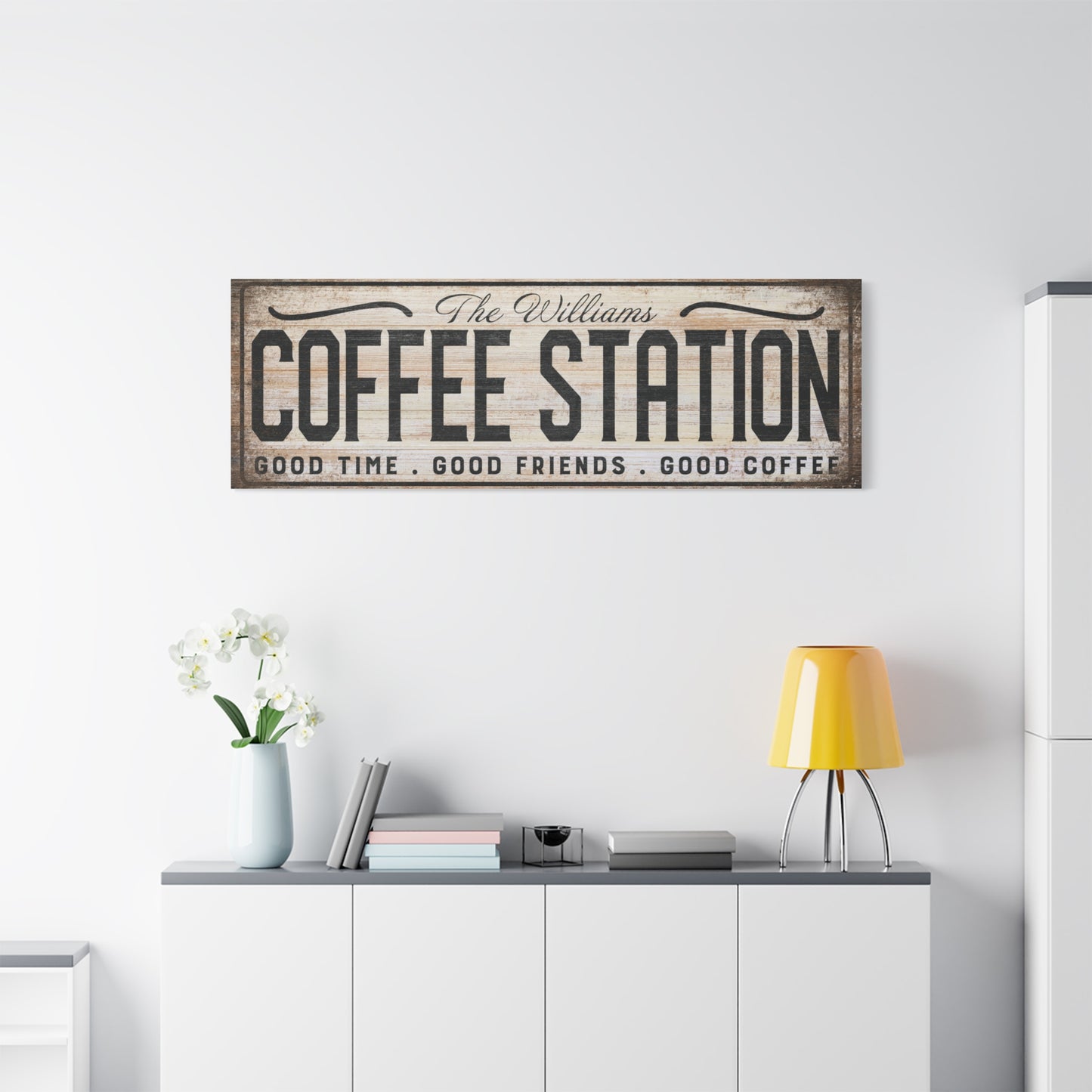 Personalized Coffee Bar Sign - Custom Rustic Wall Decor for Cafe, Corner Bar, or Coffee Shop