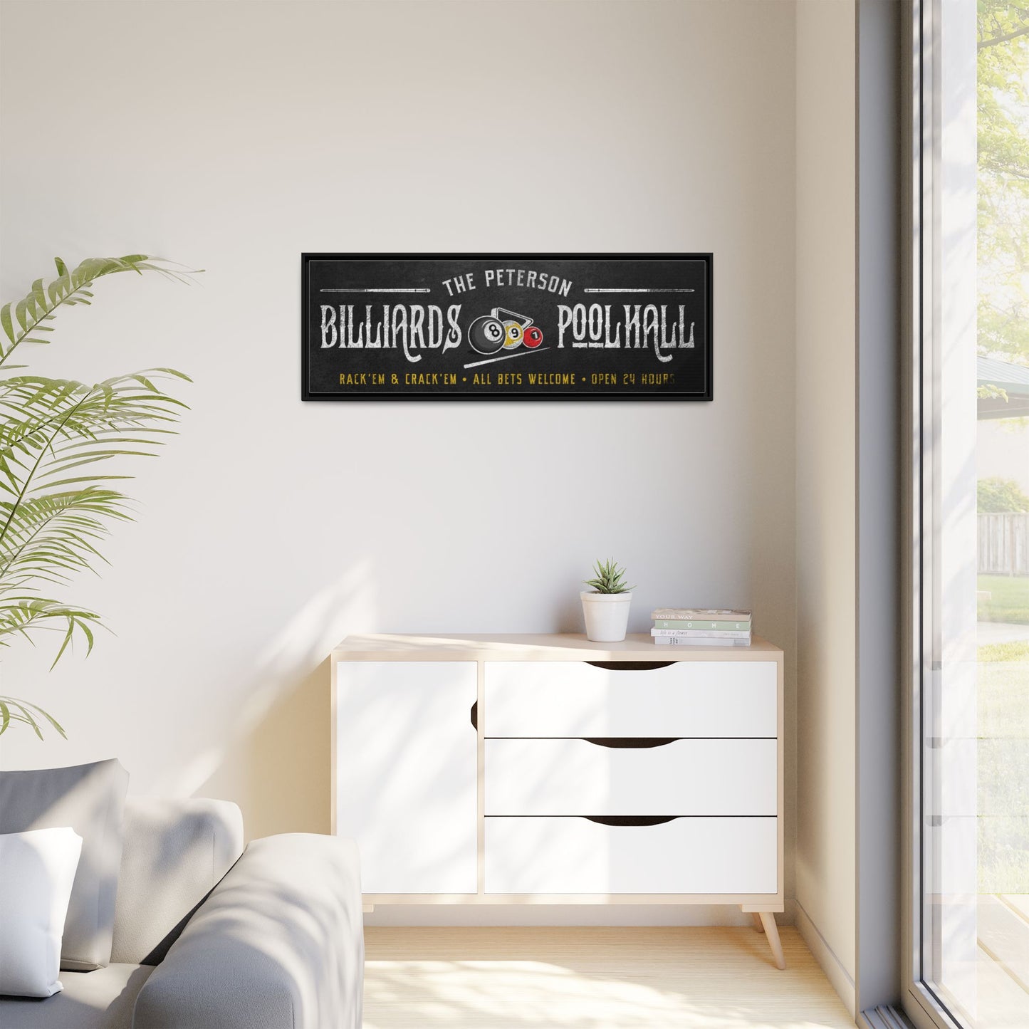 Personalized Billiards Sign | Custom Pool Hall & Game Room Wall Decor | Rustic Vintage Wooden Man Cave Sign for Bar, Lounge, Basement, or Pool Table Room