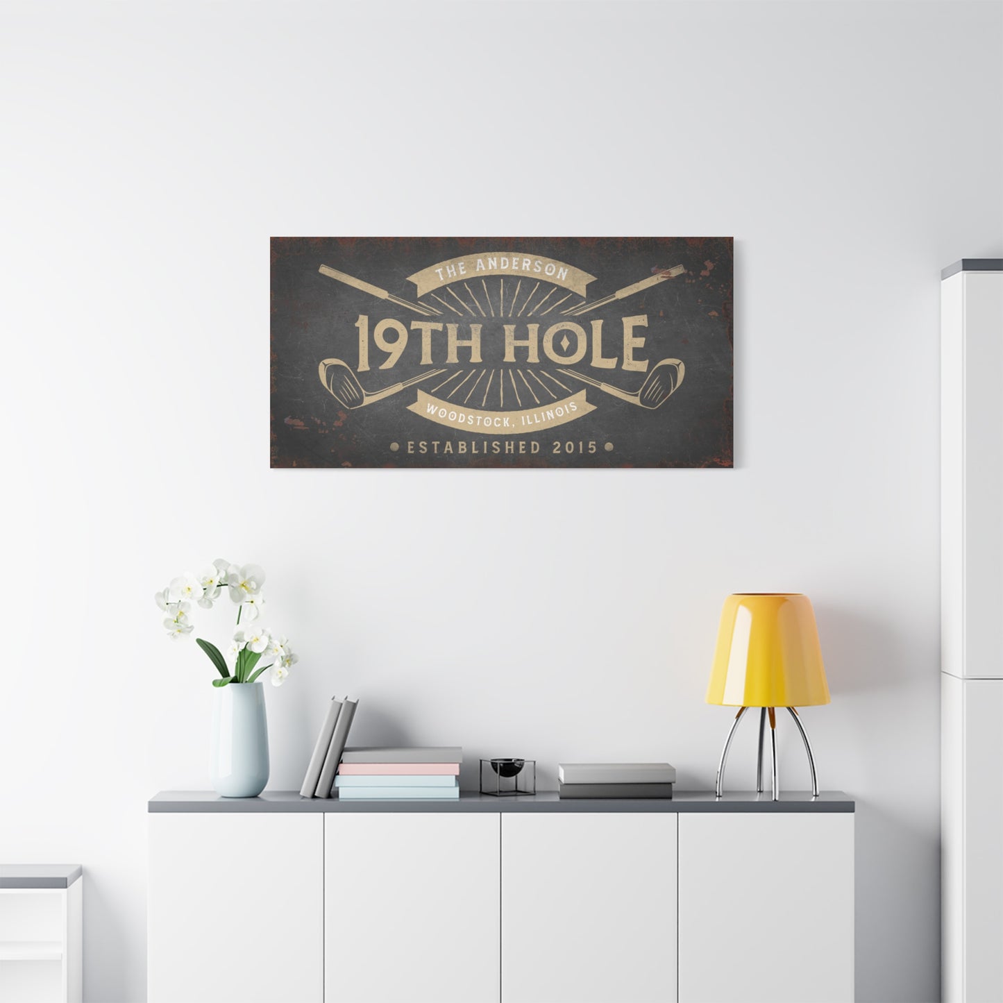 Personalized 19th Hole Signs - Custom Golf Wall Art and Decor, Golf Canvas, Custom 19th Golf Signs, Man Cave Decor, Golf Artwork, Hole Wall Hanging and Golf Lover Gifts