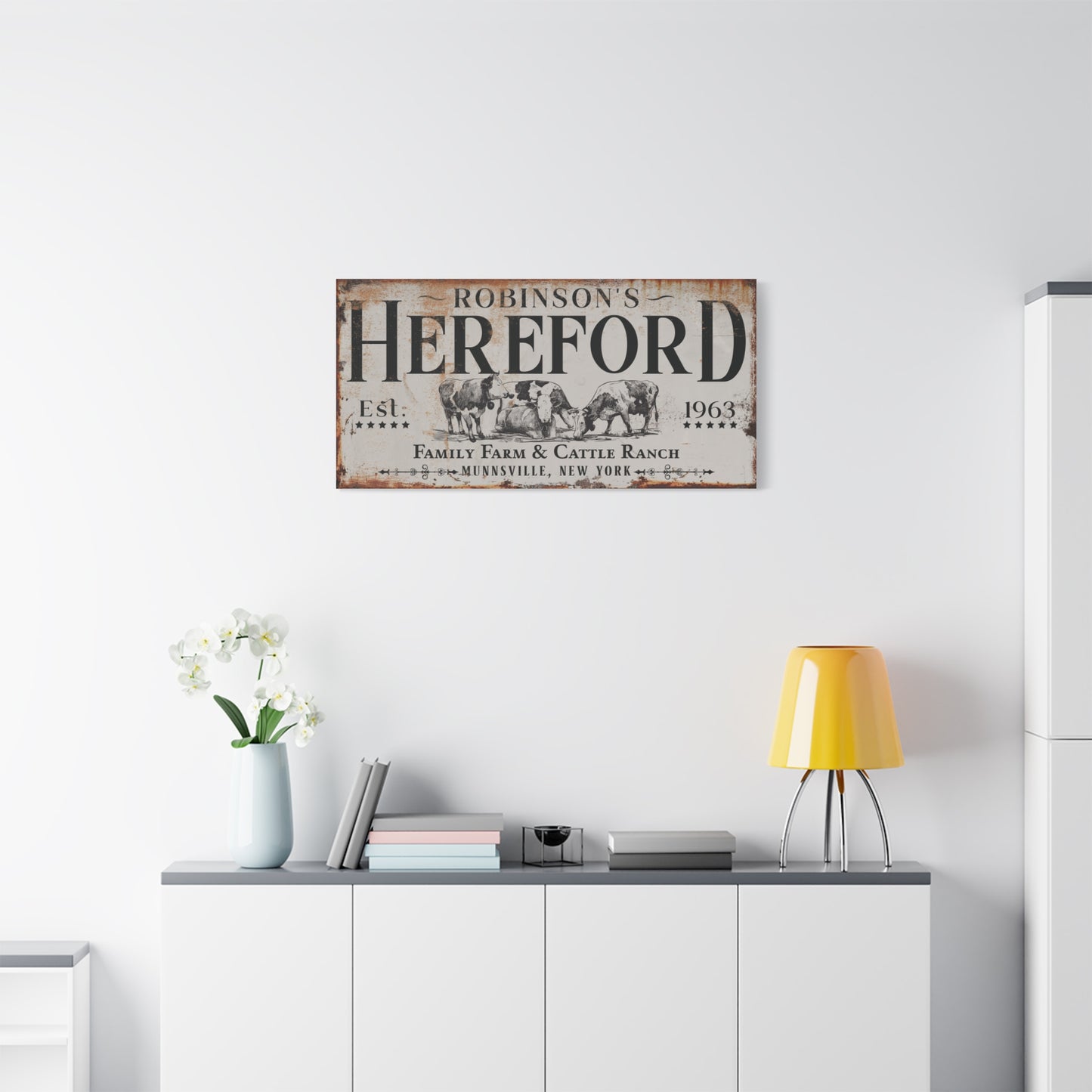 Personalized Farmhouse Sign | Custom Family Name Farm Sign with Established Date | Rustic Vintage Farmhouse Wall Decor for Kitchen, Entryway, or Yard | Country Farm Style