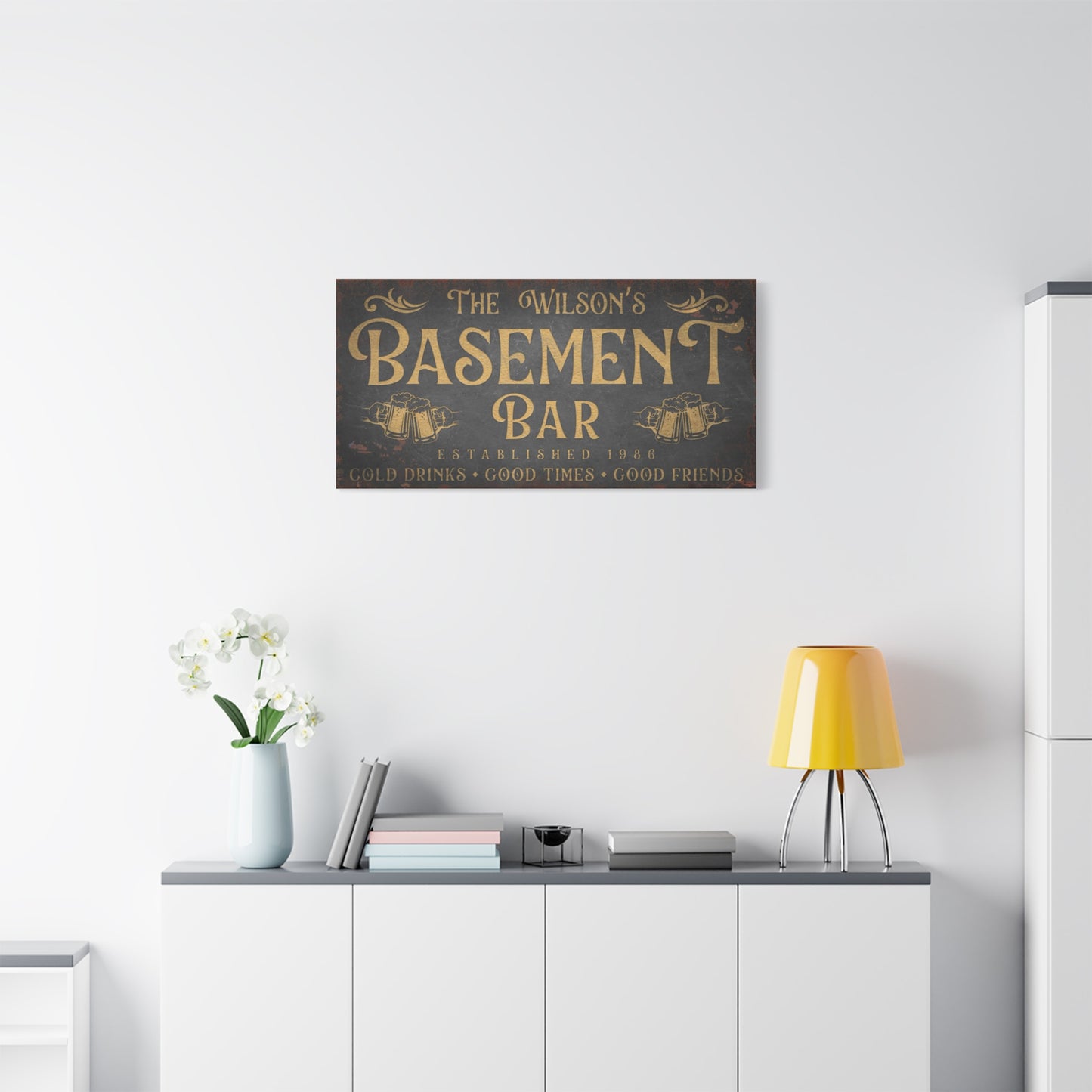 Personalized Family Basement Bar Sign | Custom Wood Pub Signs for Man Cave, Basement Bar, Wine Cellar, and Game Rooms | Rustic Bar Decor, Groomsmen Gifts, Housewarming, and Custom Family Name Signs
