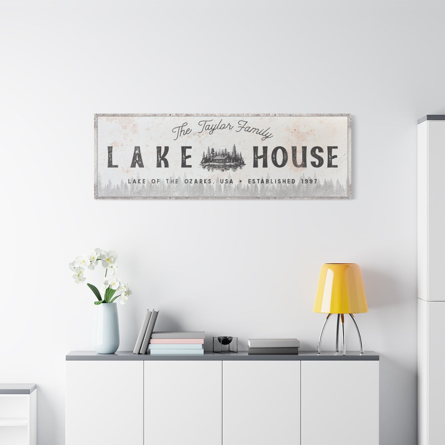 Personalized Lake House Sign - Custom Cabin Wall Art - Lakehouse Decor - Family Name Established Sign - Outdoor & Indoor Lake Home Decor - Big Statement Wall Hanging