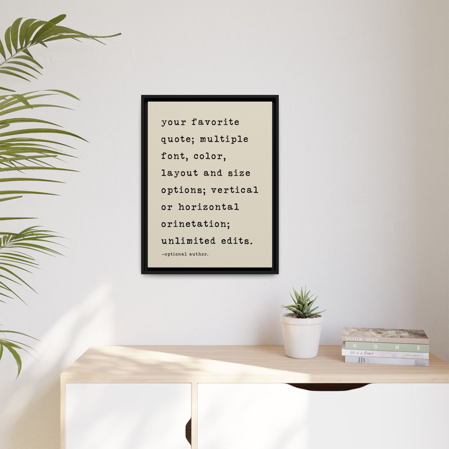 Personalized Monogrammed Wall Art - Custom Quote Print on Canvas, Wall Art With Your Text, Song Lyrics, or Motivational Quotes - Framed Canvas Typography Poster for Home Décor, Gifts, and Inspirational Artwork