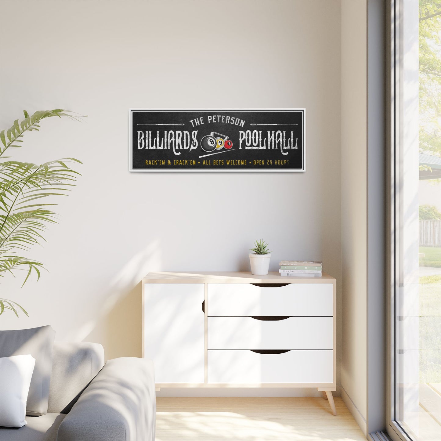 Personalized Billiards Sign | Custom Pool Hall & Game Room Wall Decor | Rustic Vintage Wooden Man Cave Sign for Bar, Lounge, Basement, or Pool Table Room