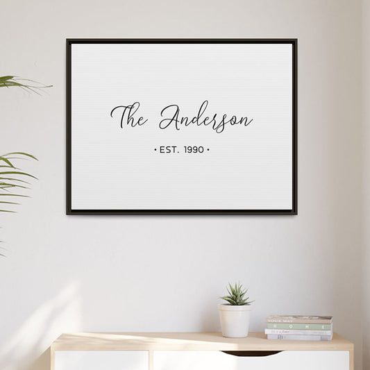 Personalized Family Name Sign – Custom Last Name Wall Art, Established Family Decor in Multiple Sizes, Wall Canvas Decor