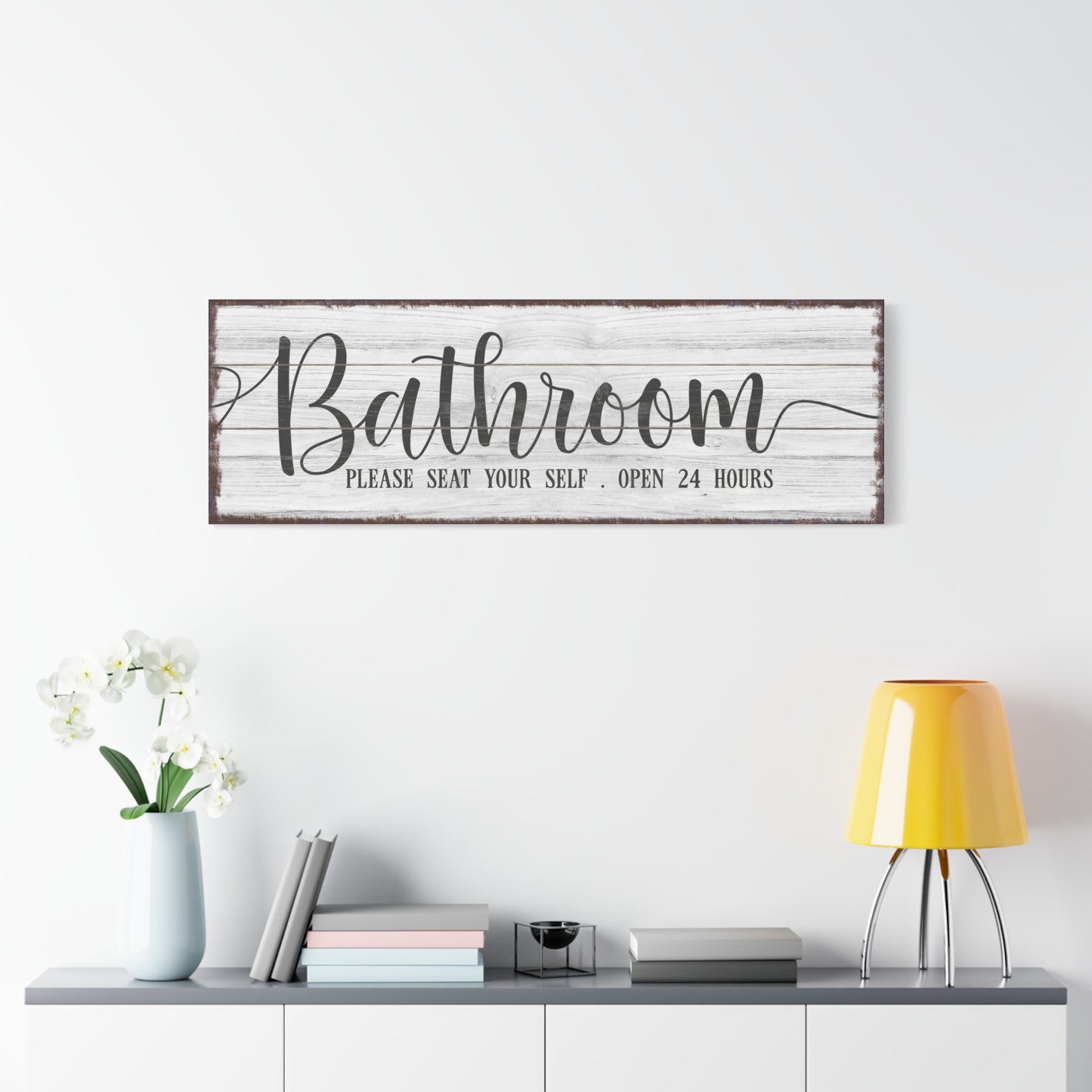 Personalized Rustic Farmhouse Bathroom Wall Art - Custom Vintage Hot Bath Sign, Retro Bathroom Decor, Classic, Wall Art, Premium Quality Rustic Style