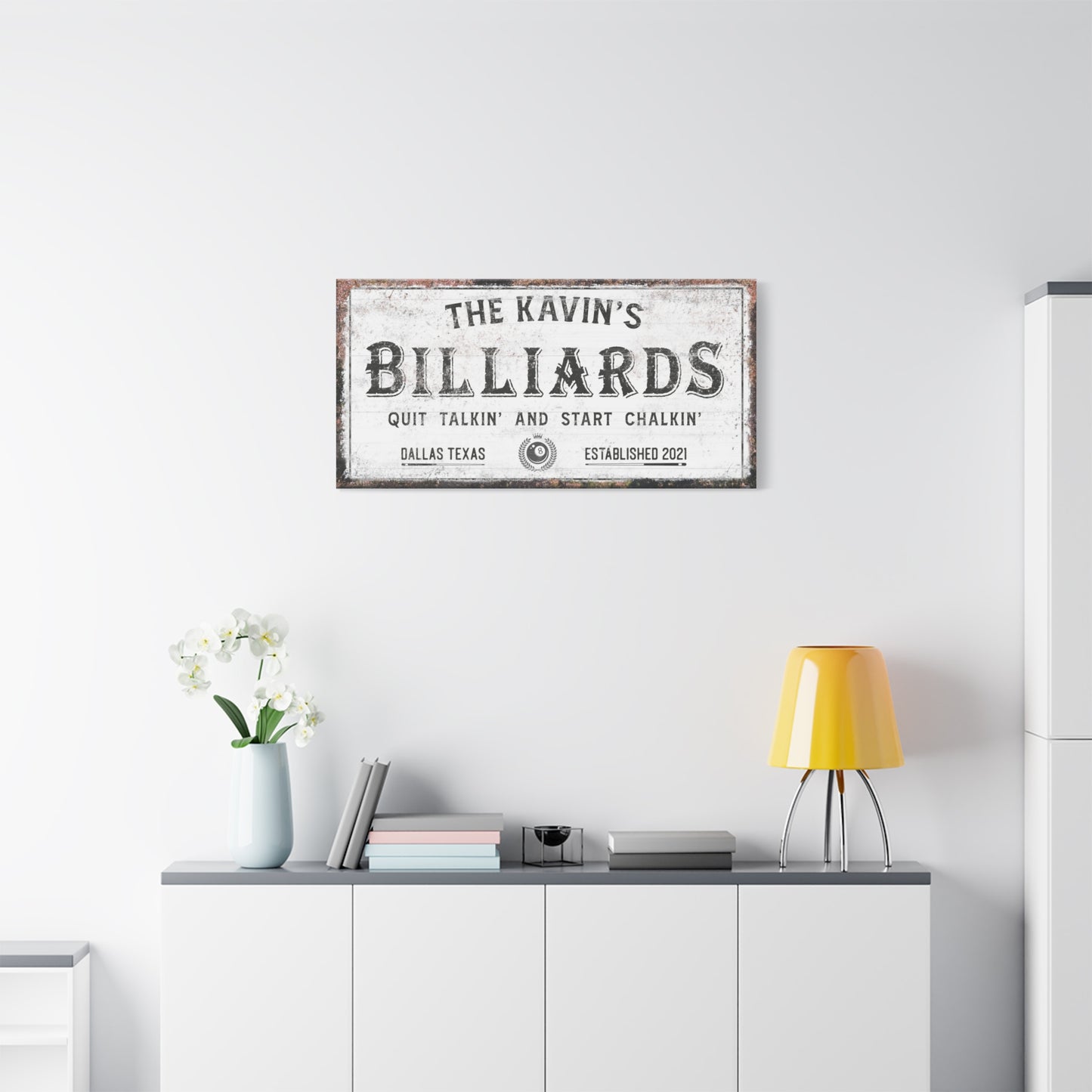 Personalized Billiards Sign - Tailored Canvases Billiards Decor, Room Accessories, Personalized Pool Hall Wall Art, Canvas Decoration for Men, Him, Boys for Bar, Outdoor, Patio