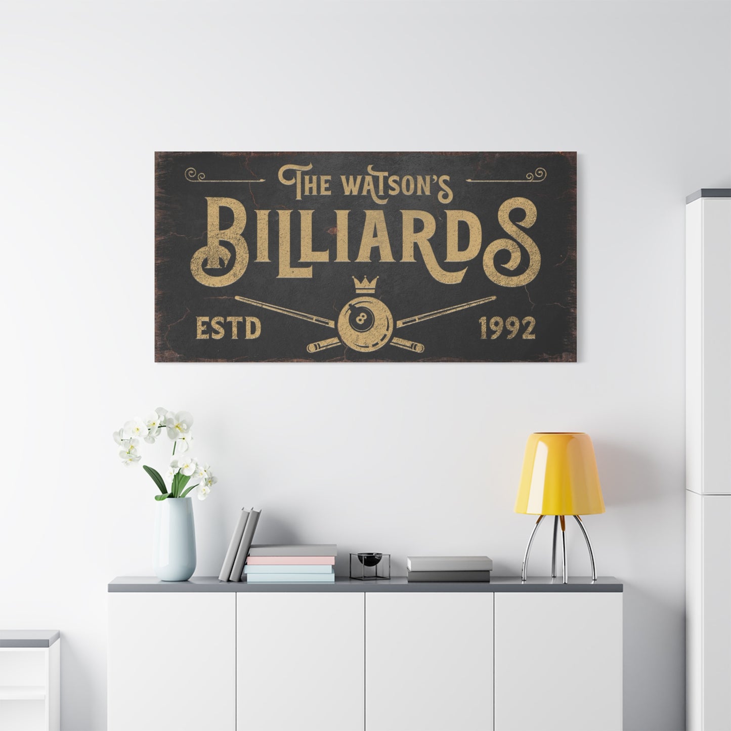 Personalized Billiards Sign - Custom Billiards Lounge & Darts Sign for Man Cave, Game Room, Bar, Pub, or Basement - Vintage Wall Decor & Rustic Gift for Him, Father's Day, or Club House