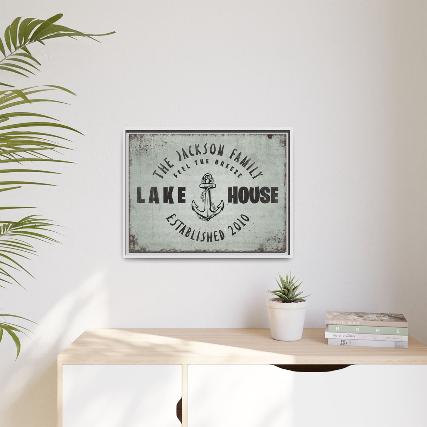 Custom Lake House Sign - Personalized Lake House Sign, Framed Print, Rustic Wall Decor, Lake House Decor, Established Sign, Custom Gifts, Lake Life, Cabin and Garage Decor