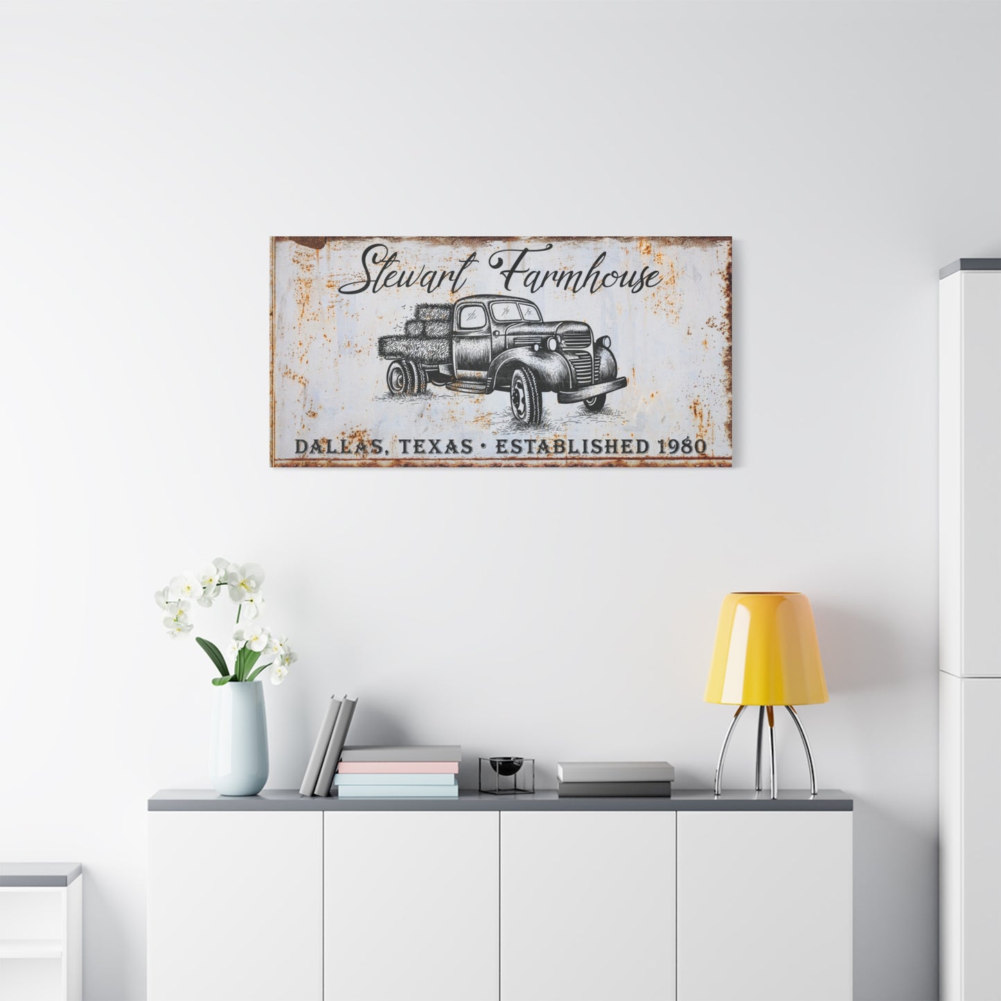 Custom Farmhouse Sign | Personalized Farmhouse Wall Decor | Family Last Name | Rustic Green Tractor Birthday Party Signs | Personalized Farm Nursery Canvas | Tractor Food, Drinks & Welcome Signs