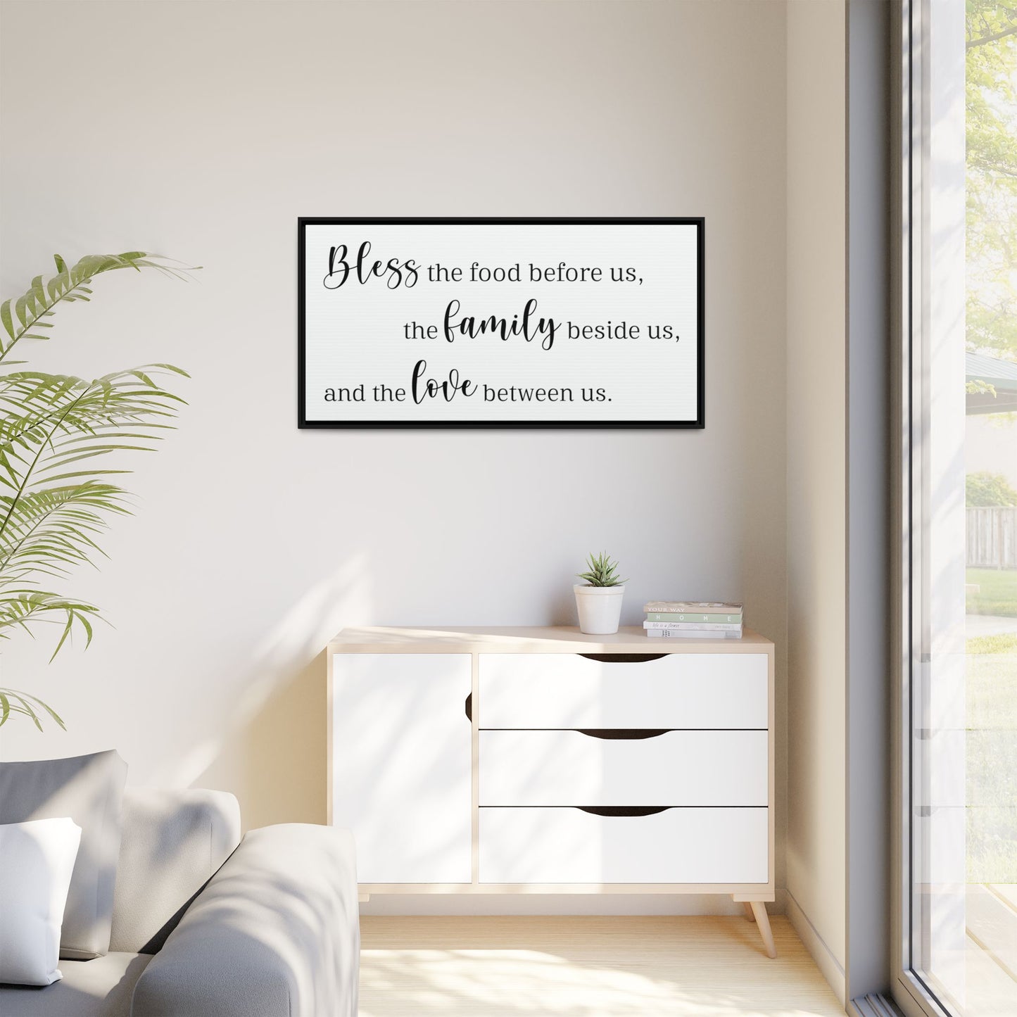 Custom Dining Room Signs – Personalized Dining Room Wall Decor, Kitchen Wall Art, Christian Home Decor, Bible Verse Quote, Farmhouse Style, Wooden Framed Sign, Wedding Gift