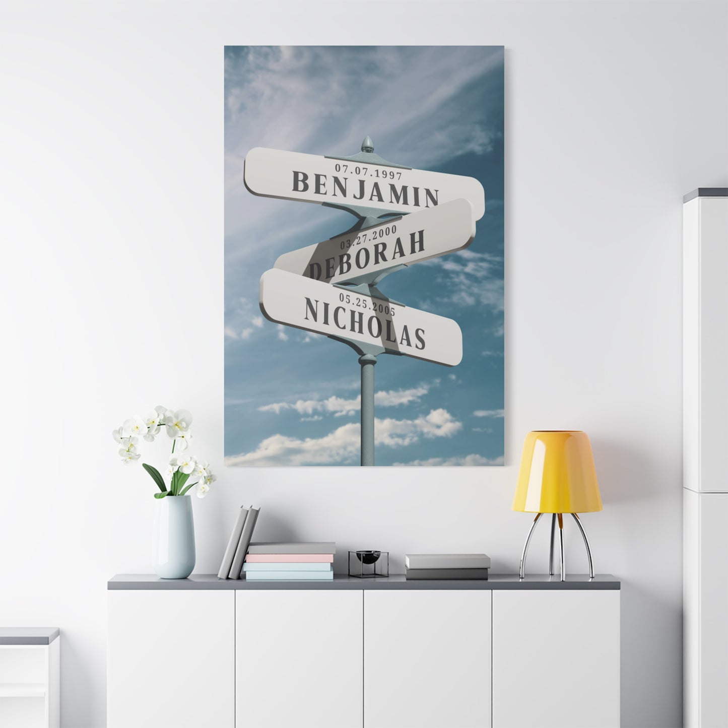 Personalized Vintage Street Name Sign Canvas - Custom Name & Direction Sign | Rustic Wedding, Anniversary, Engagement Gift | Directional Street Signs- Left Arrow, Right Arrow