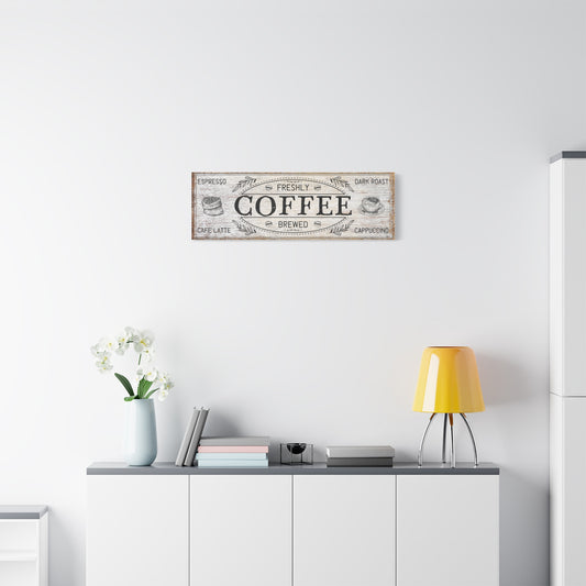 Custom Coffee Bar Sign - Personalized Espresso & Latte Wall Art for Kitchen, Café, Farmhouse or Home Coffee Bar Decor - Rustic Vintage Coffee Station Sign