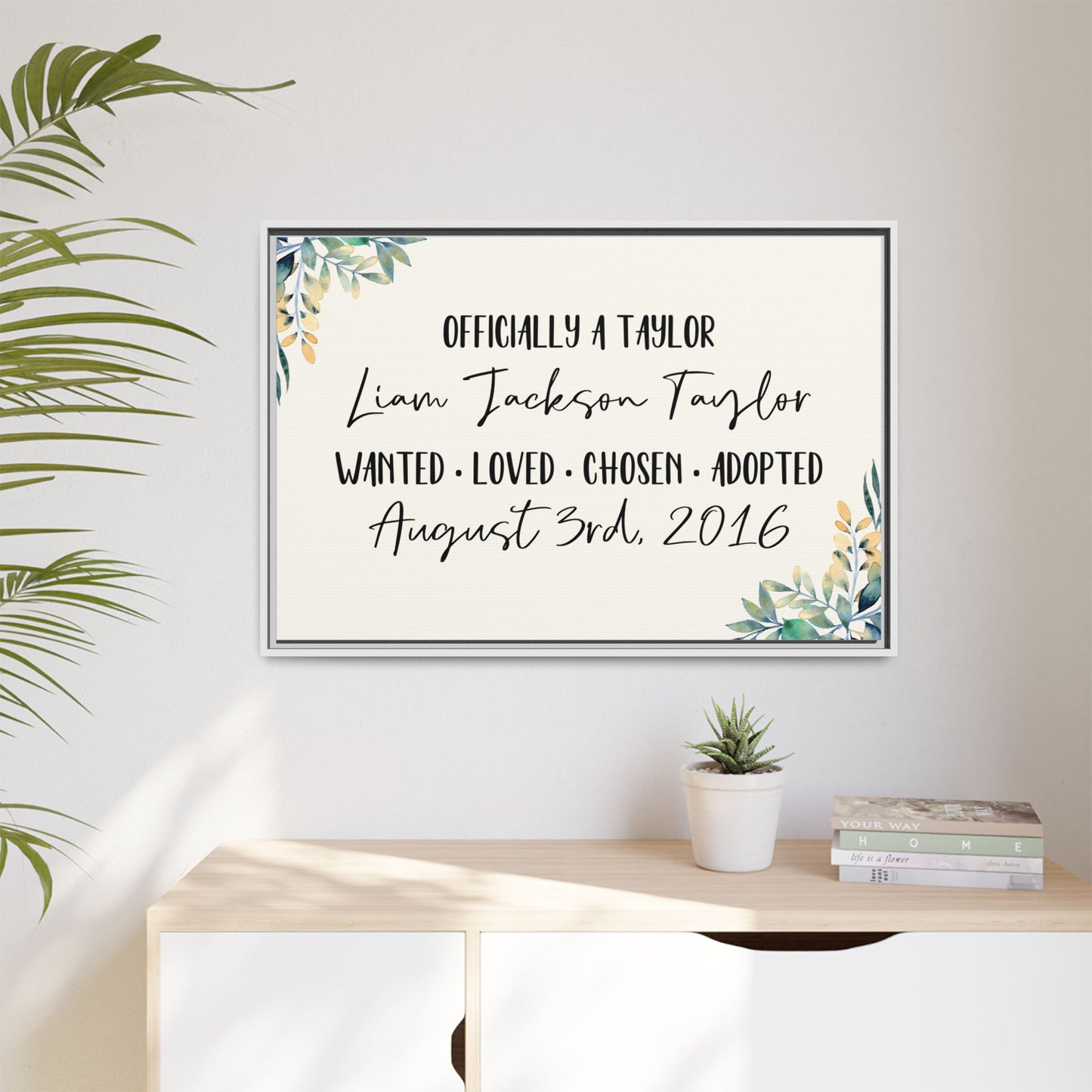 Personalized Adoption Day Sign - Custom Adopted Courtroom Sign, Adoption Day Wall Art, Unique Adoption Gift for Parents