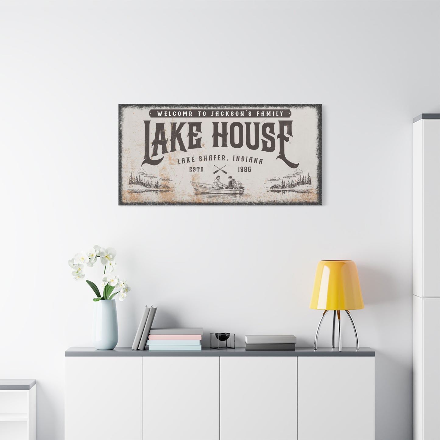 Personalized Lake House Sign - Custom Outdoor Welcome Sign, Family Name & Established Date Plaque, Cabin & Lodge Decor, Boat House & Beach House Gift