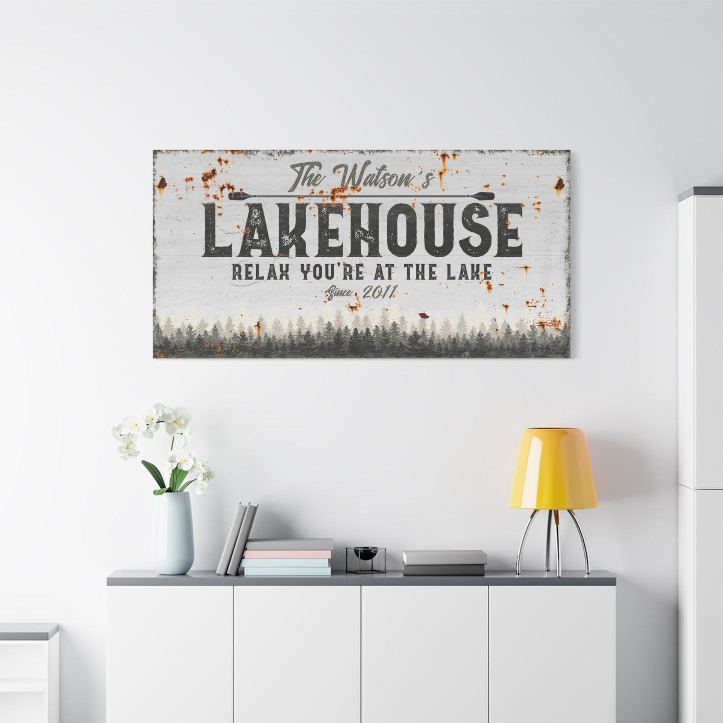 Personalized Lake House Sign | Custom Rustic Lake House Decor | Family Name Wall Art | Unique Lake House Gift | Cabin and Camping Wall Decor | Custom Lake Signs for Home, Porch, and Garage | Housewarming Gift