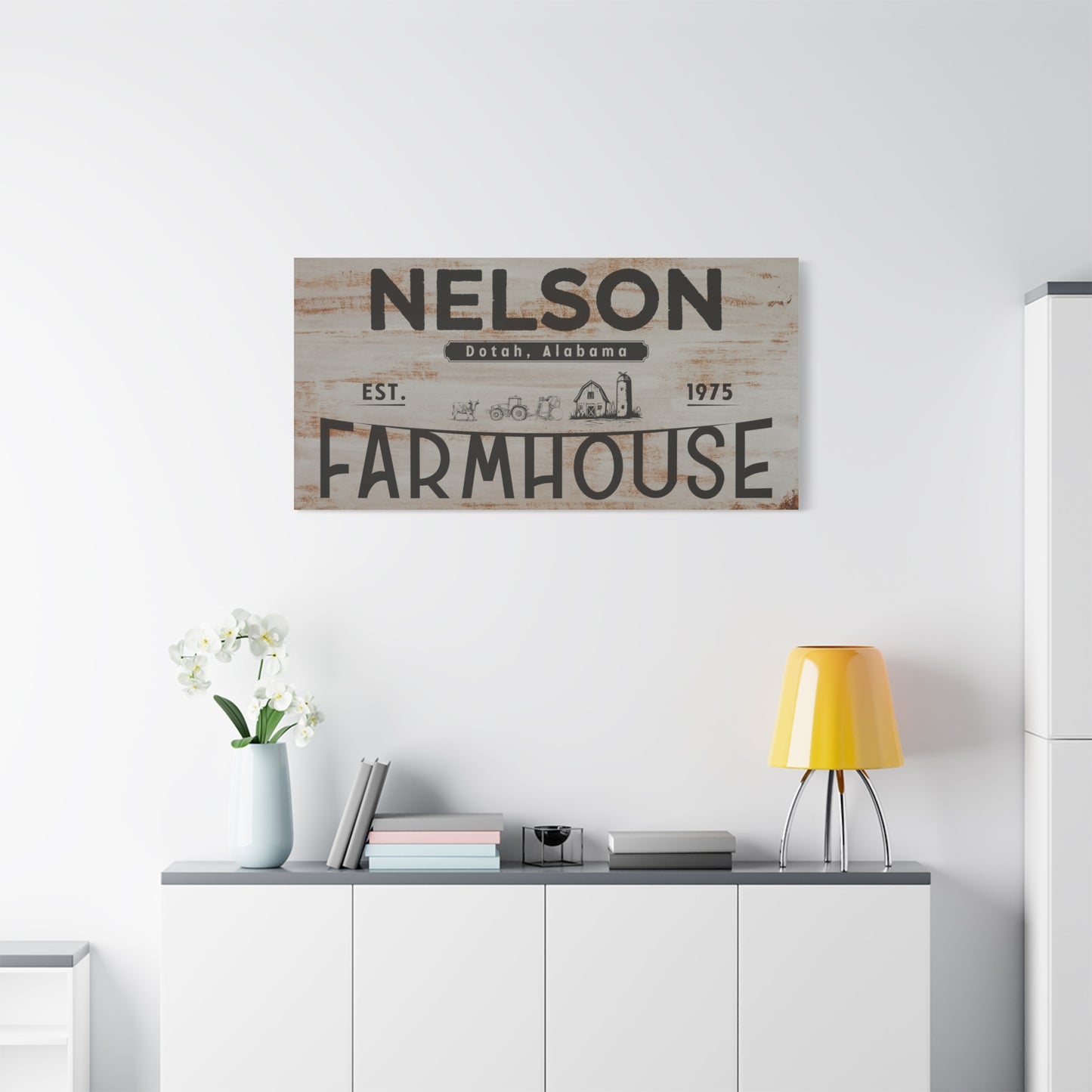 Personalized Farmhouse Sign with Family Name and Established Date – Custom Homestead and Cattle Ranch Wall Decor, Rustic Farm Sign for Housewarming, Realtor Closing Gift, or Country Kitchen Decoration