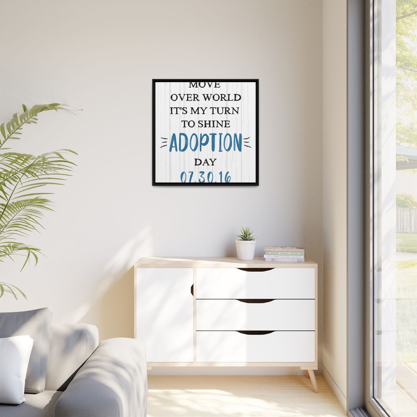 Personalized Adoption Day Sign with Dates - Custom Gotcha Day Canvas Wall Art for Nursery or Home Décor - Thoughtful Gift for Adopted Child or New Family