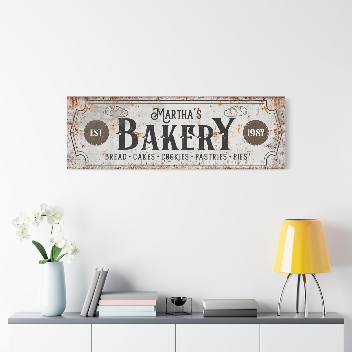 Personalized Bakery Sign, Custom Bake Shop Open Sign, Vintage Kitchen Decor, Baker Made Fresh Daily Sign, Bakery Wall Art, Mother's Day Gift, Gifts for Bakers, Vintage Cake Poster, Printable Party Sign, Custom Bake Store Sign