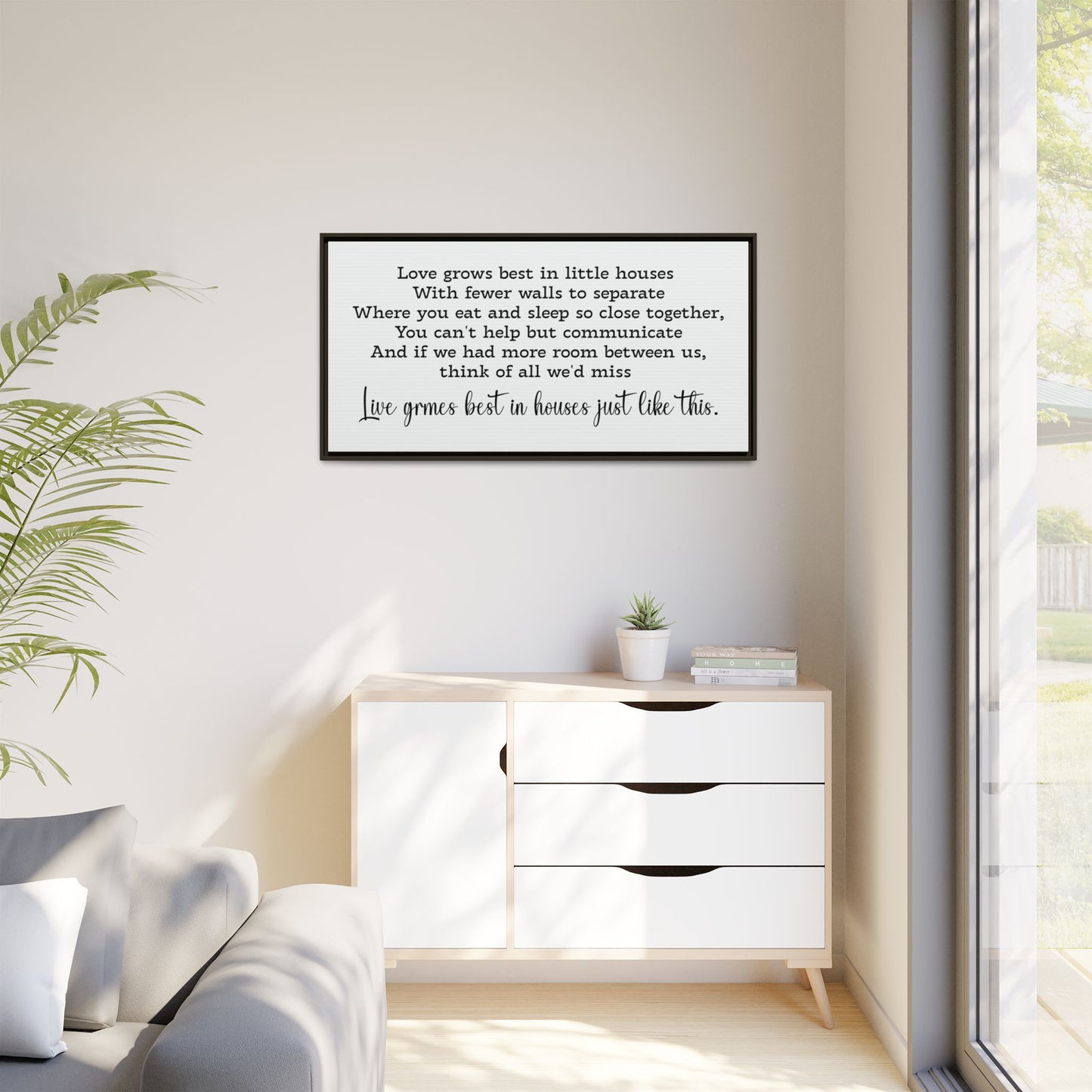 Custom Home Quote Wall Art – Personalized Home Quote Sign with Your Text, Poem, Song Lyrics | Custom Framed Poster or Canvas | Housewarming Gift | Therapy Office Decor | Farmhouse