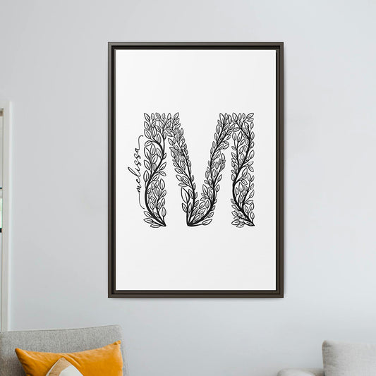 Personalized Monogrammed Wall Art – Custom Nameplate for Children's Room | Baby Name Print | Floral Letter | New Baby Gift | Boy Nursery Décor | Typography Art Print | Custom Wall Decoration | Personalized Gift