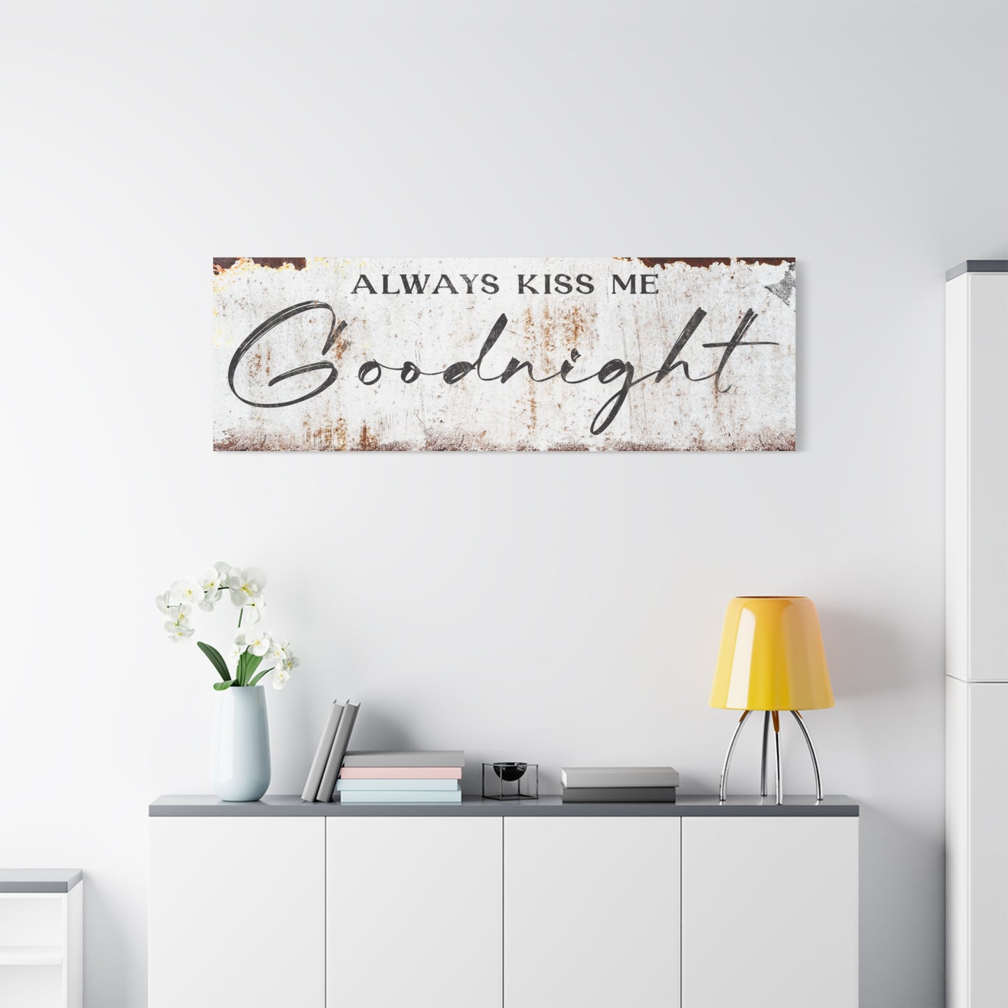 Personalized Goodnight Wall Sign - Custom Inspirational Bedroom Quote, Premium Quality Love and Bedroom Wall Art for Couples and Home Decoration