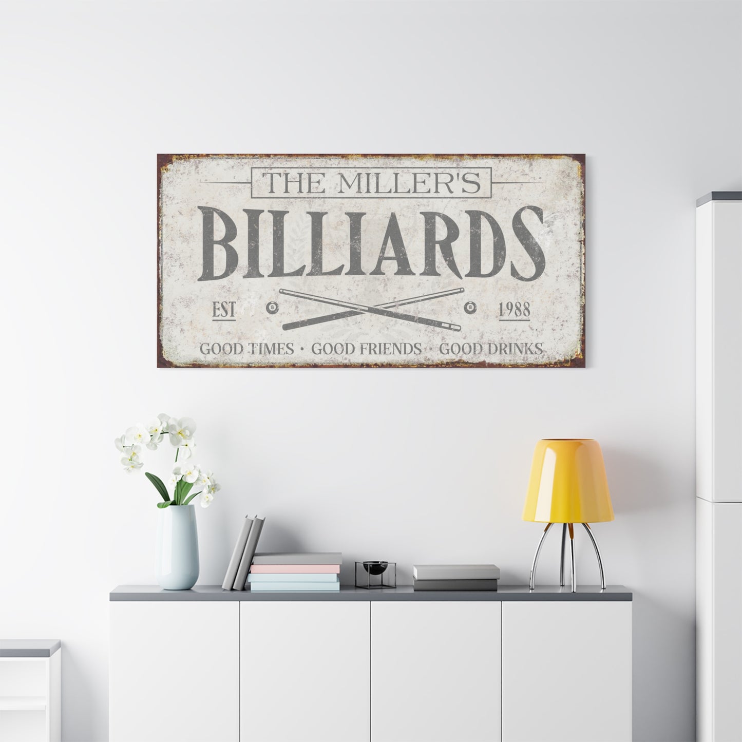 Personalized Billiards & Lounge Sign – Custom Pool Hall Decor, Man Cave & Game Room Wall Art, Bar and Lounge Sign, Basement & Garage Decor, Pool Table Room Name Sign, Vintage Gift for Him
