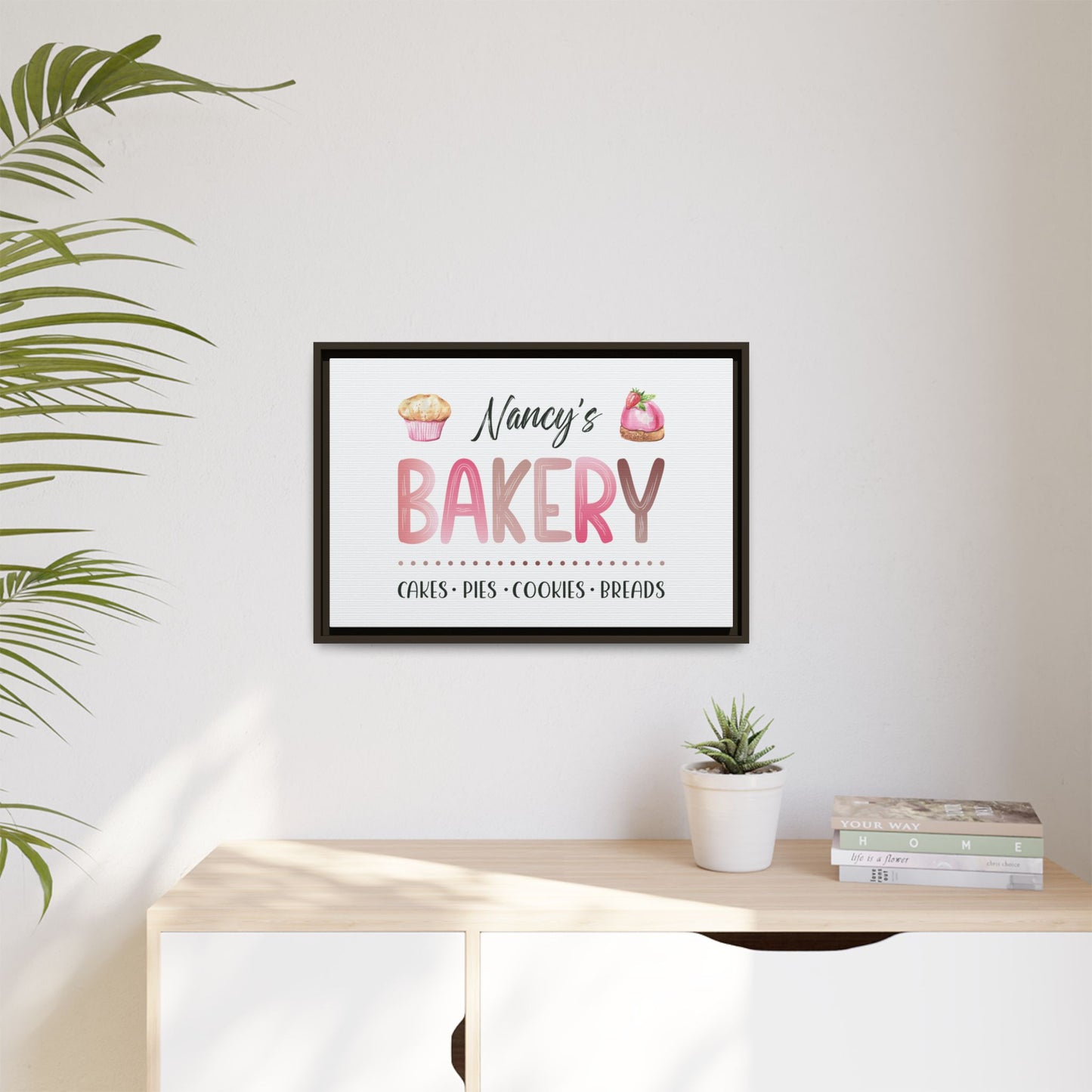 Custom Kids Bakery Sign - Personalized Bake Shop Sign for Play Kitchen & Girls Playroom Decor - Watercolor Baking Party Sign - Custom Kitchen Decor Gift for Daughter, Mom, or Grandma