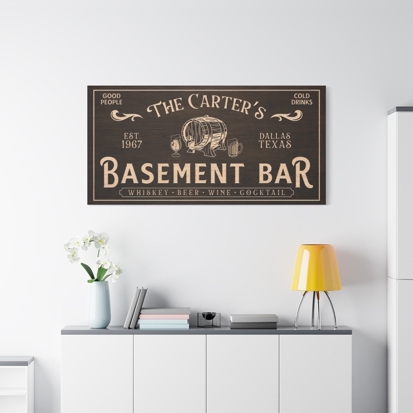 Personalized Basement Bar Sign, Custom Wood Bar Sign for Home Bar, Man Cave, Pub, Family Name Sign, Rustic Wall Decor, Wedding and Anniversary Gift, Custom Wood Sign for Pub and Bar Decor