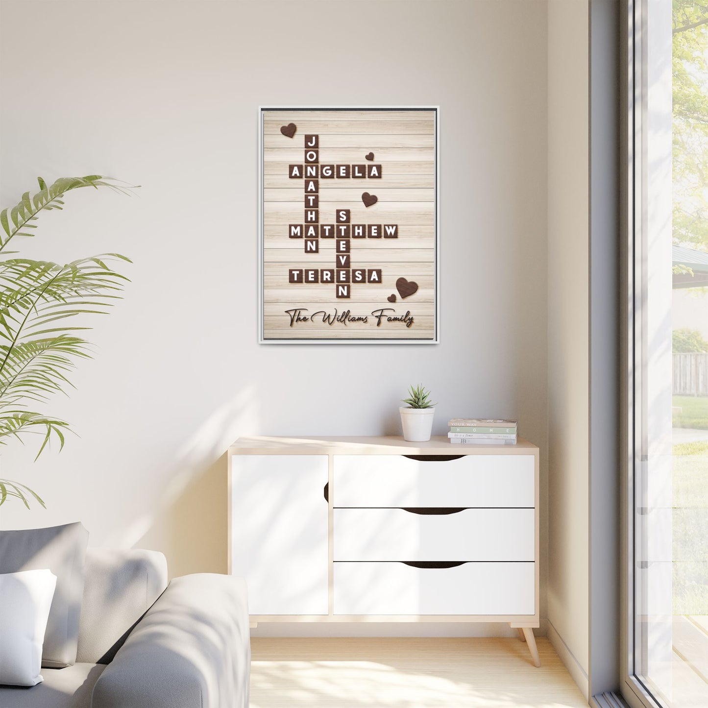 Personalized Family Name Signs Scrabble - Custom Scrabble Family Name Decor - Family Name Crossword Sign - Grandparents & Mother’s Day Gift