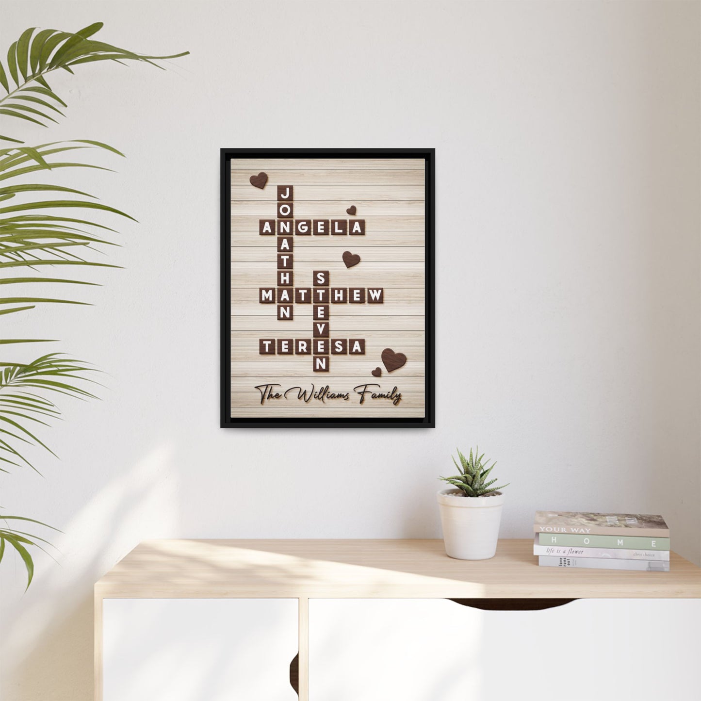 Personalized Family Name Signs Scrabble - Custom Scrabble Family Name Decor - Family Name Crossword Sign - Grandparents & Mother’s Day Gift