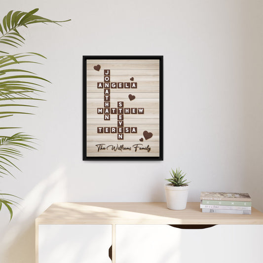 Personalized Family Name Signs Scrabble - Custom Scrabble Family Name Decor - Family Name Crossword Sign - Grandparents & Mother’s Day Gift