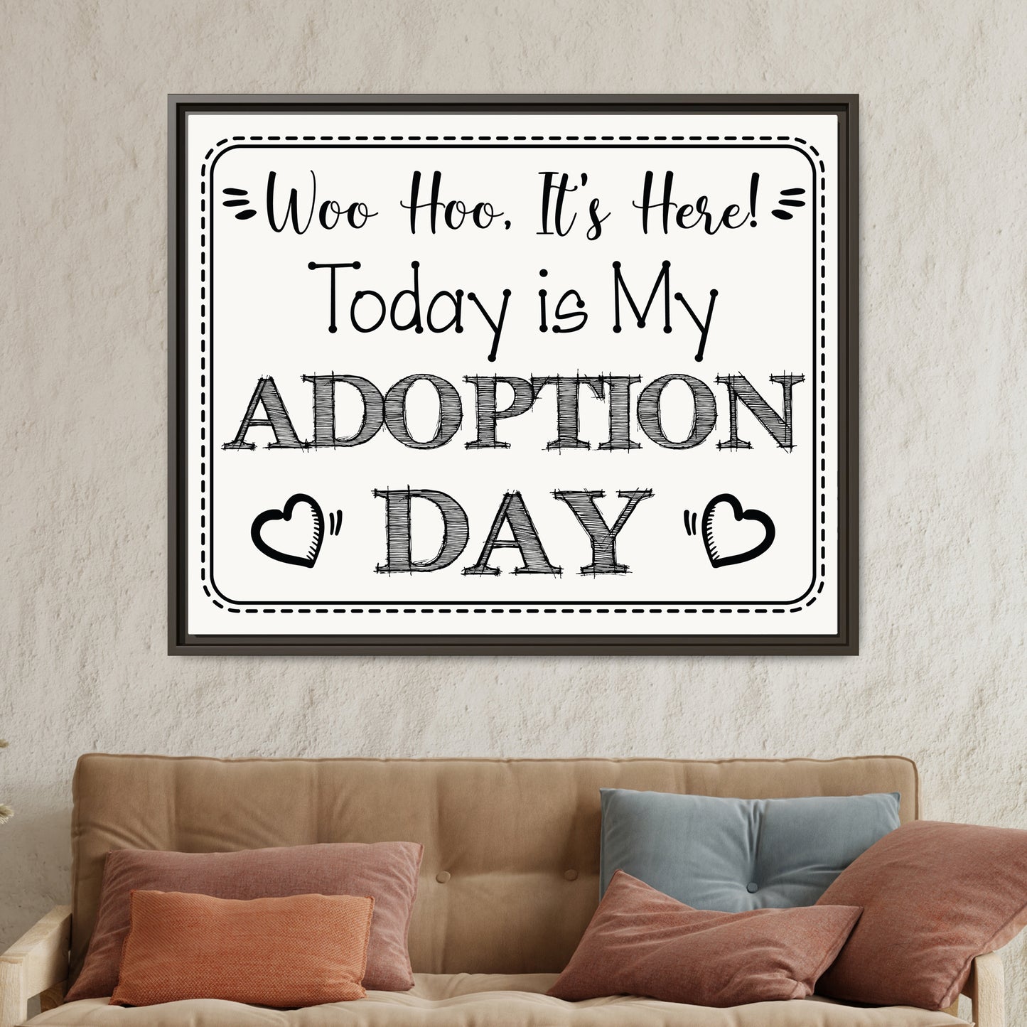 Custom Adoption Day Sign - Personalized Adoption Day Sign - Adoption Announcement Wall Decor - Party Decor for Celebrations, Court Hearings, and Family Gatherings