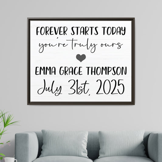 Personalized Adoption Day Sign - Custom Adoption Gift for Girls - Thoughtful Adoption Gifts for Parents, Families, and New Daughters - Custom Keepsake Wall Art for Gotcha Day