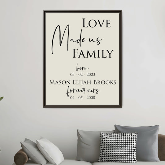Personalized Adoption Day Sign - Custom Family Adoption Canvas - Thoughtful Keepsake Gift for Gotcha Day or Adoption Celebration - Ideal for Adoptive Families