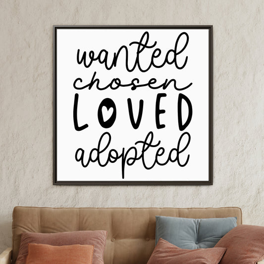 Personalized Adoption Day Sign - Custom Loved Adopted Sign - Inspirational Adoption Day Wall Art - Heartfelt Gotcha Day Gift for Adoptive Families - Meaningful Adoption Anniversary Sign