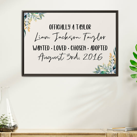 Personalized Adoption Day Sign - Custom Adopted Courtroom Sign, Adoption Day Wall Art, Unique Adoption Gift for Parents