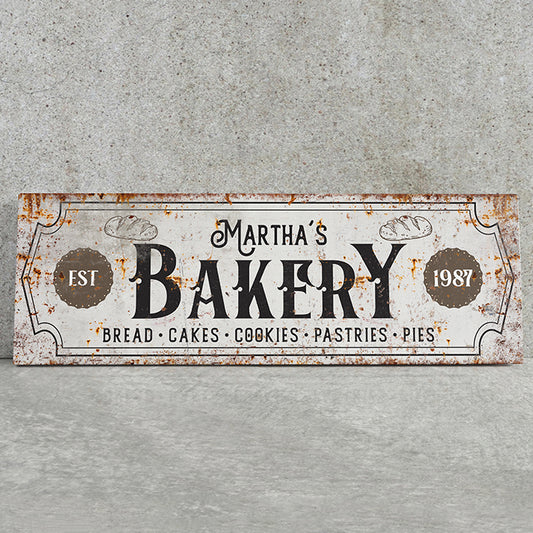 Personalized Bakery Sign, Custom Bake Shop Open Sign, Vintage Kitchen Decor, Baker Made Fresh Daily Sign, Bakery Wall Art, Mother's Day Gift, Gifts for Bakers, Vintage Cake Poster, Printable Party Sign, Custom Bake Store Sign