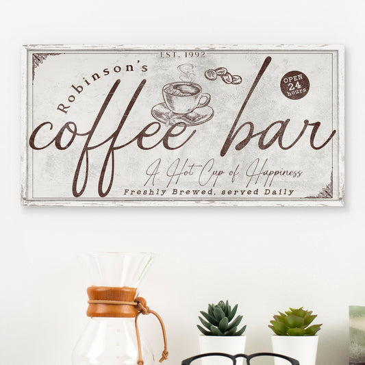 Personalized Coffee Bar Sign - Custom Coffee Bar Sign for Home - Unique Coffee Station Sign
