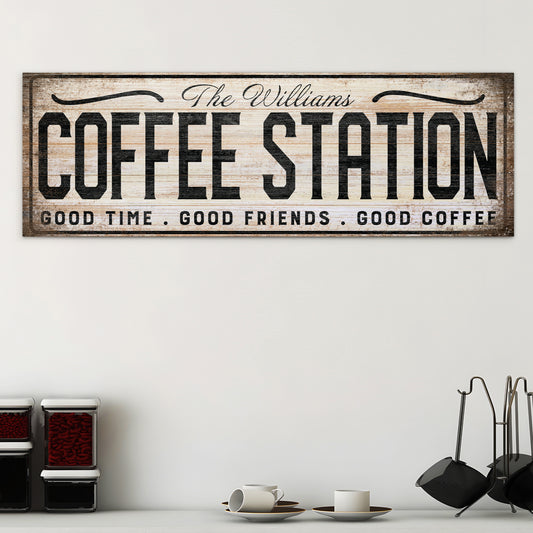 Personalized Coffee Bar Sign - Custom Rustic Wall Decor for Cafe, Corner Bar, or Coffee Shop