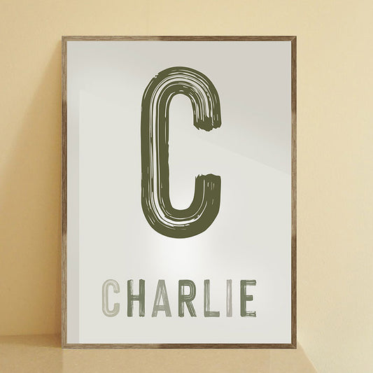 Personalized Monogrammed Wall Art - Custom Name Sign, Children’s Room Door Sign, Nursery Wall Décor, Birth Gift, Custom Letter Prints for Kids, Baby Shower Gift, Initial Name Print